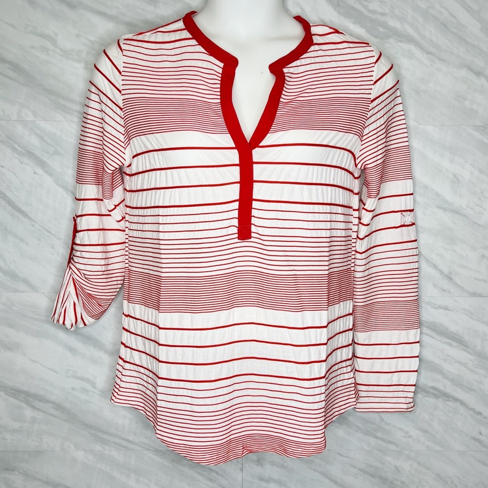 Anthropologie Sanctuary Julia Red Stripe Tunic Top Small NWT